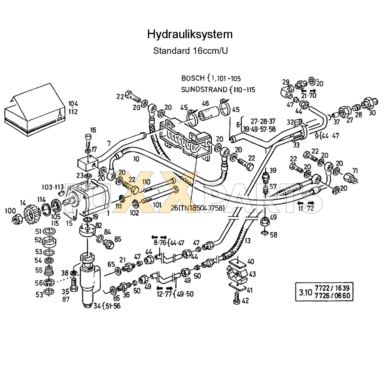 DX 3.10VC Hydrauliksystem 16ccm