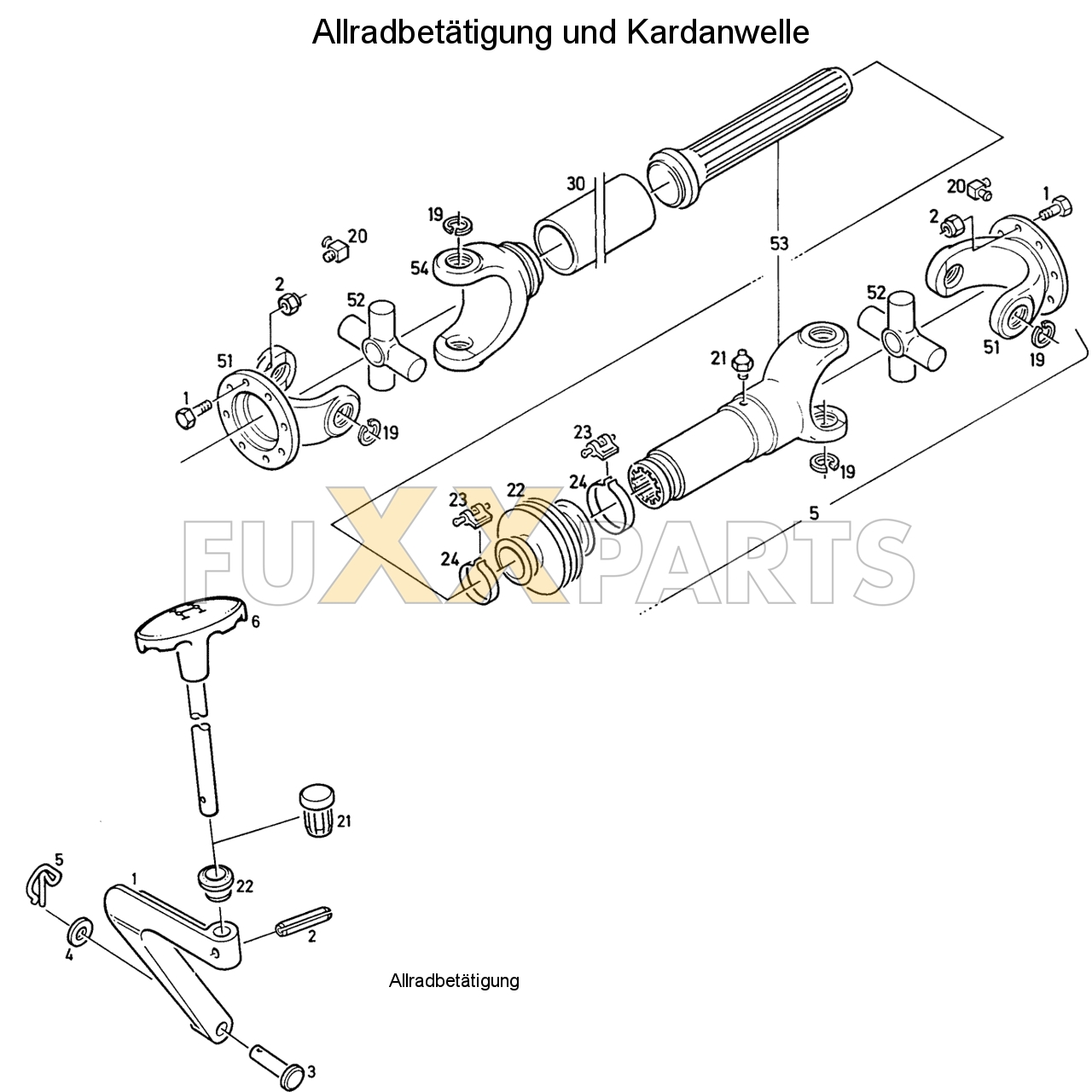 D 6807 C Allradbetätigung und Kardanwelle